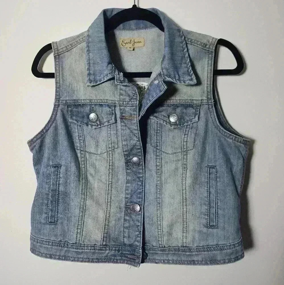Earl Jean Vest Lace Back Medium